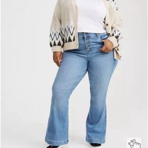 Torrid Light Blue Bombshell Flare Jeans